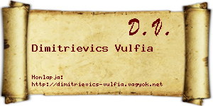 Dimitrievics Vulfia névjegykártya